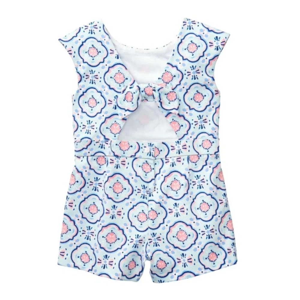 Janie and Jack Tile Print Romper